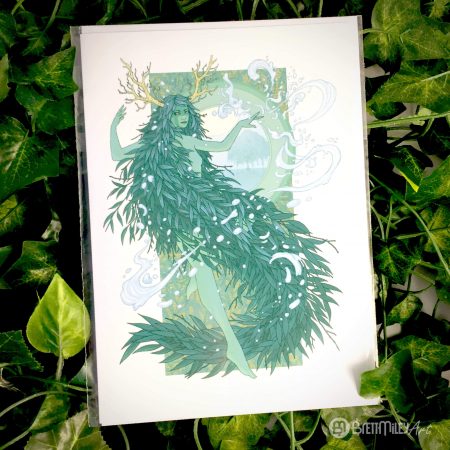 Alba the Willow Water Witch Greetings Card - Brett Miley Art