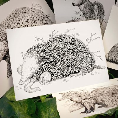 Leaf Mole Postcard - Brett Miley Art