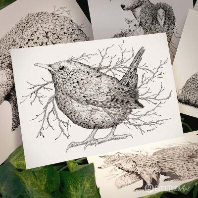 Leaf Wren Postcard - Brett Miley Art