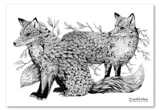 Leaf Foxes Print - Brett Miley Art