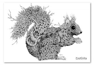 Leaf Squirrel Print - Brett Miley Art