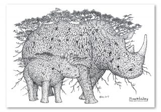 Tree Rhinos Print - Brett Miley Art