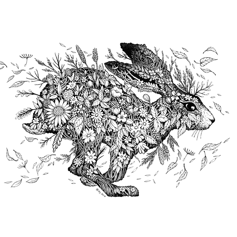 Meadow Hare Art Print by Brett Miley Art