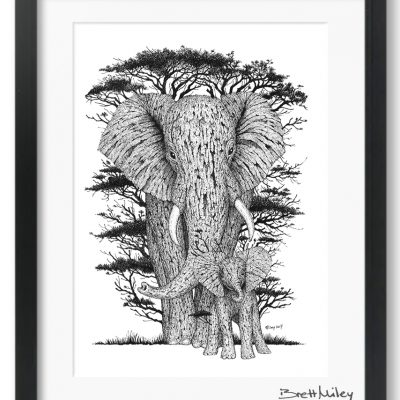 Tree Elephants Original Art - Brett Miley Art