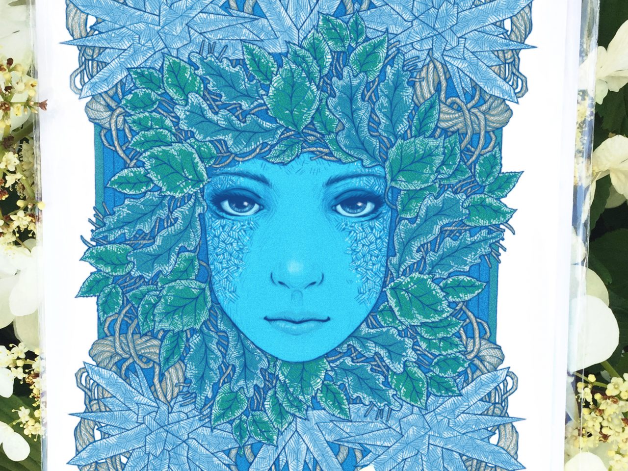 Frozen Leaves Card - by Brett Miley Art