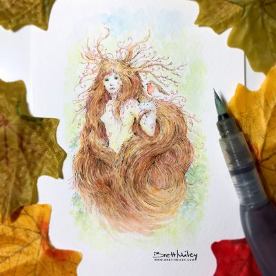 Fairy Watercolour Art by Brett Miley
