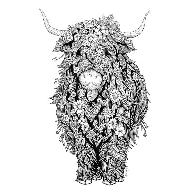 Highland Cow Art Print by Brett Miley Art