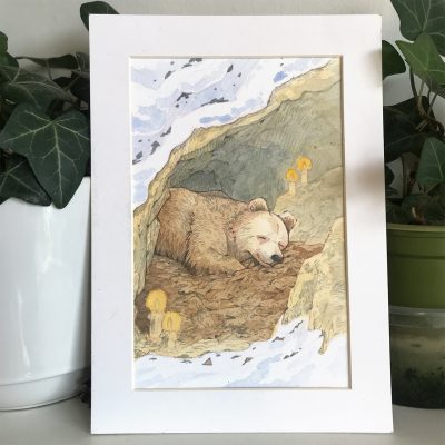 Winter Sleep Bear Art by Brett Miley